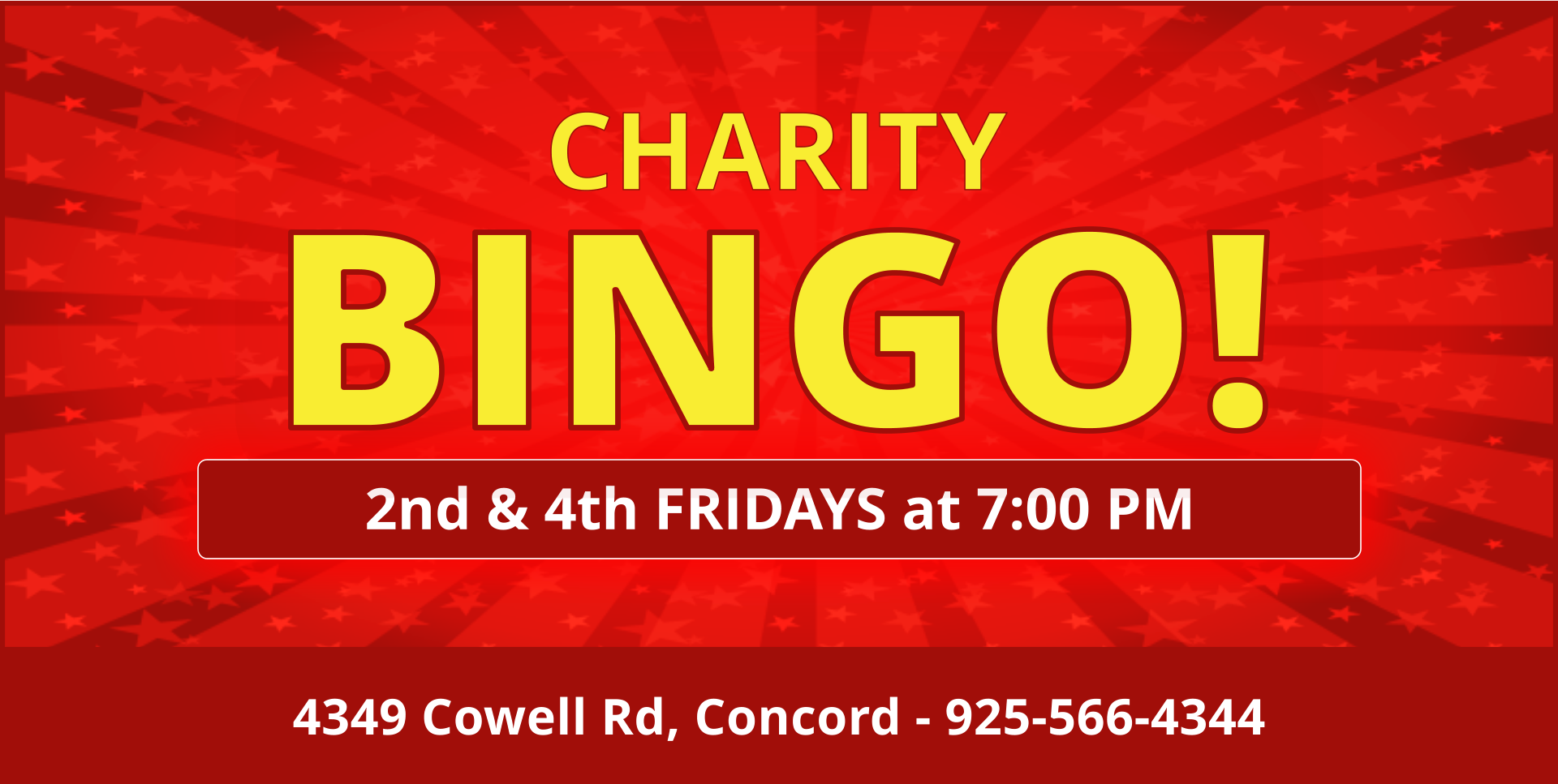 Charity Bingo Fridays At 7PM